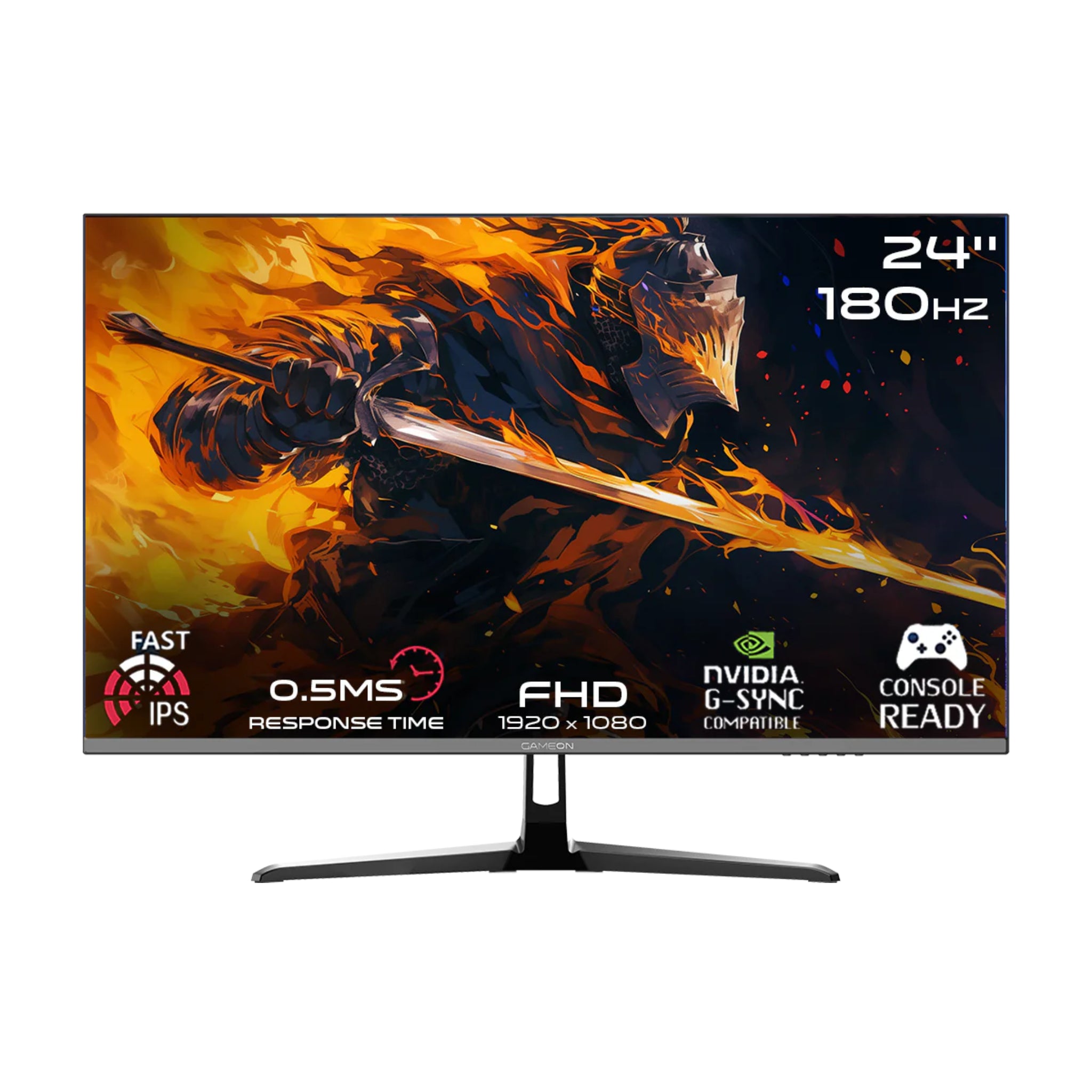 GAMEON GOPS24180IPS Pro Series 24" FHD, 180Hz, MPRT 0.5ms, HDMI 2.1, IPS Gaming Monitor (Supports PS5) - Black