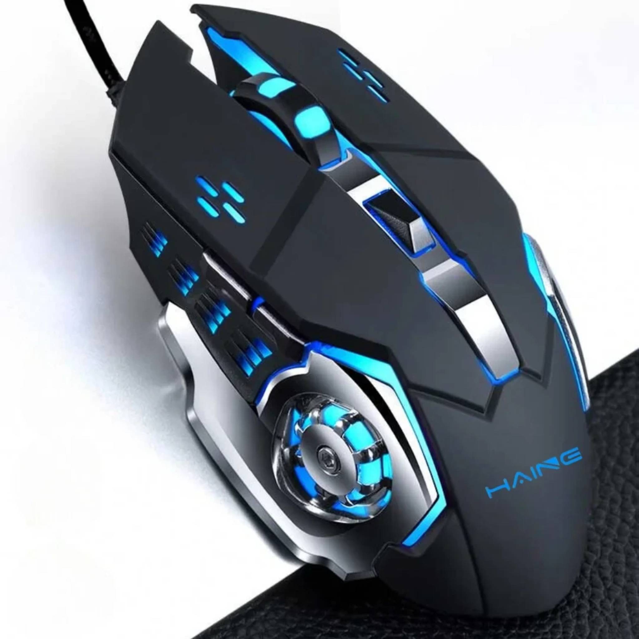 HAING HI-GM700 Wired Gaming Mouse (2400 DPI, 7 Buttons, 3 Million Click Lifespan, RGB) - Black