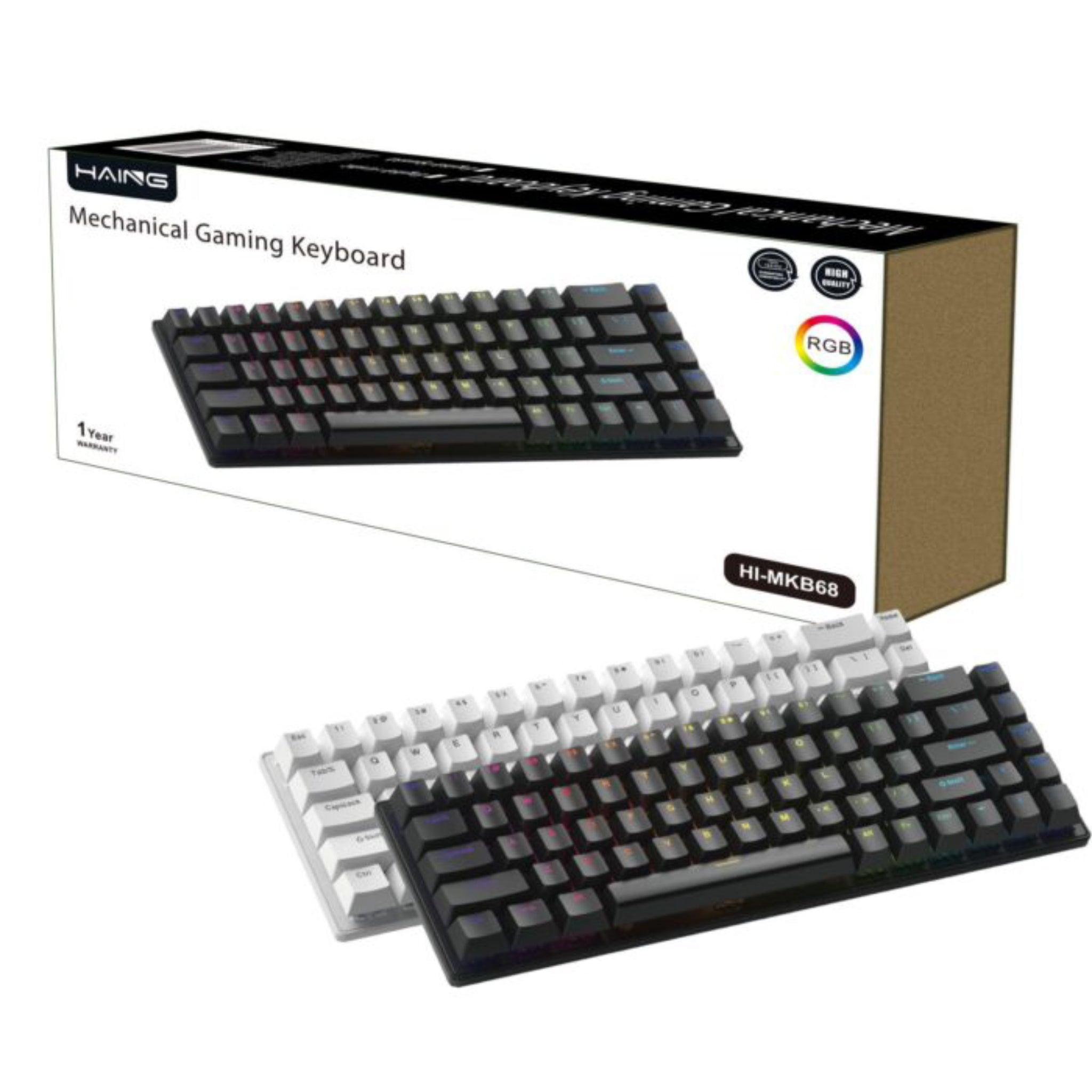 HAING HI-MKB68 Wired Mechanical Gaming Keyboard (65% Layout, Blue Switches, USB-C, RGB)