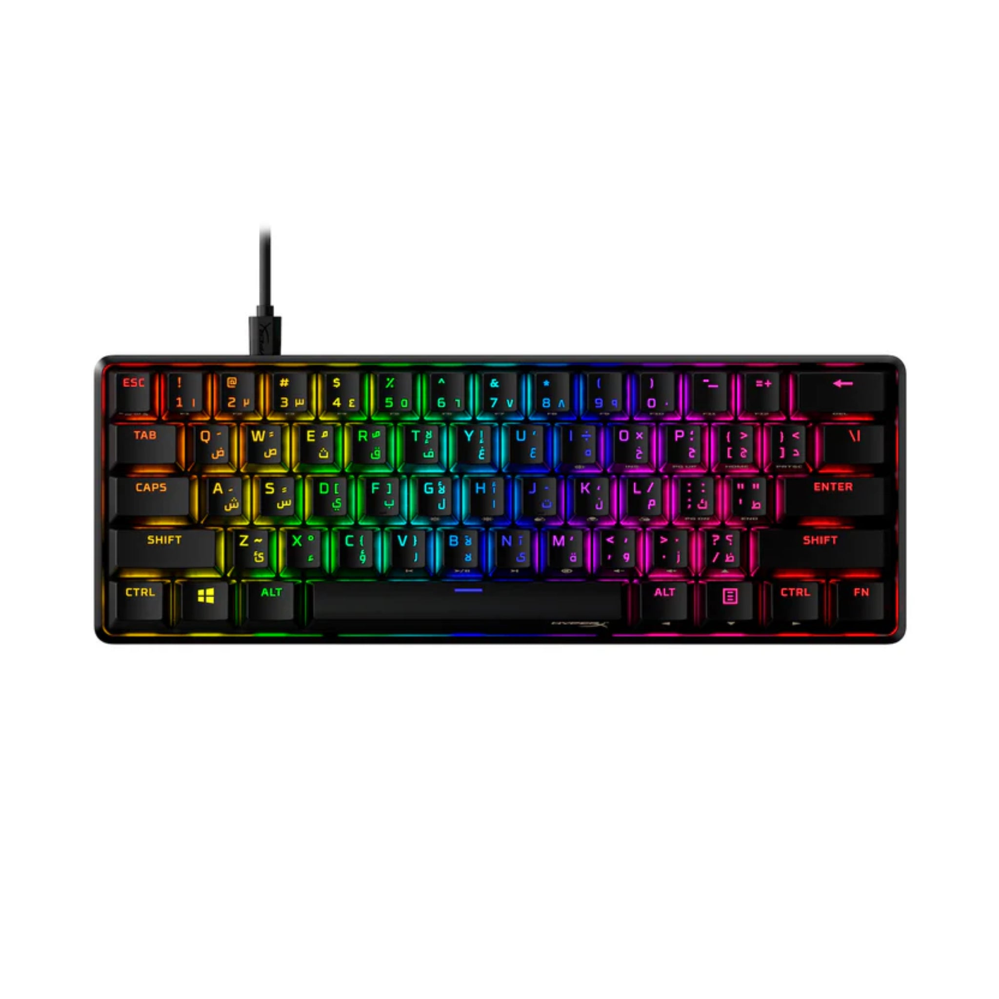 HyperX Alloy Origins 60 Mechanical Gaming Keyboard (60% Layout, Aircraft-Grade Aluminum Body, Double Shot PBT Keycaps, RGB) - Black