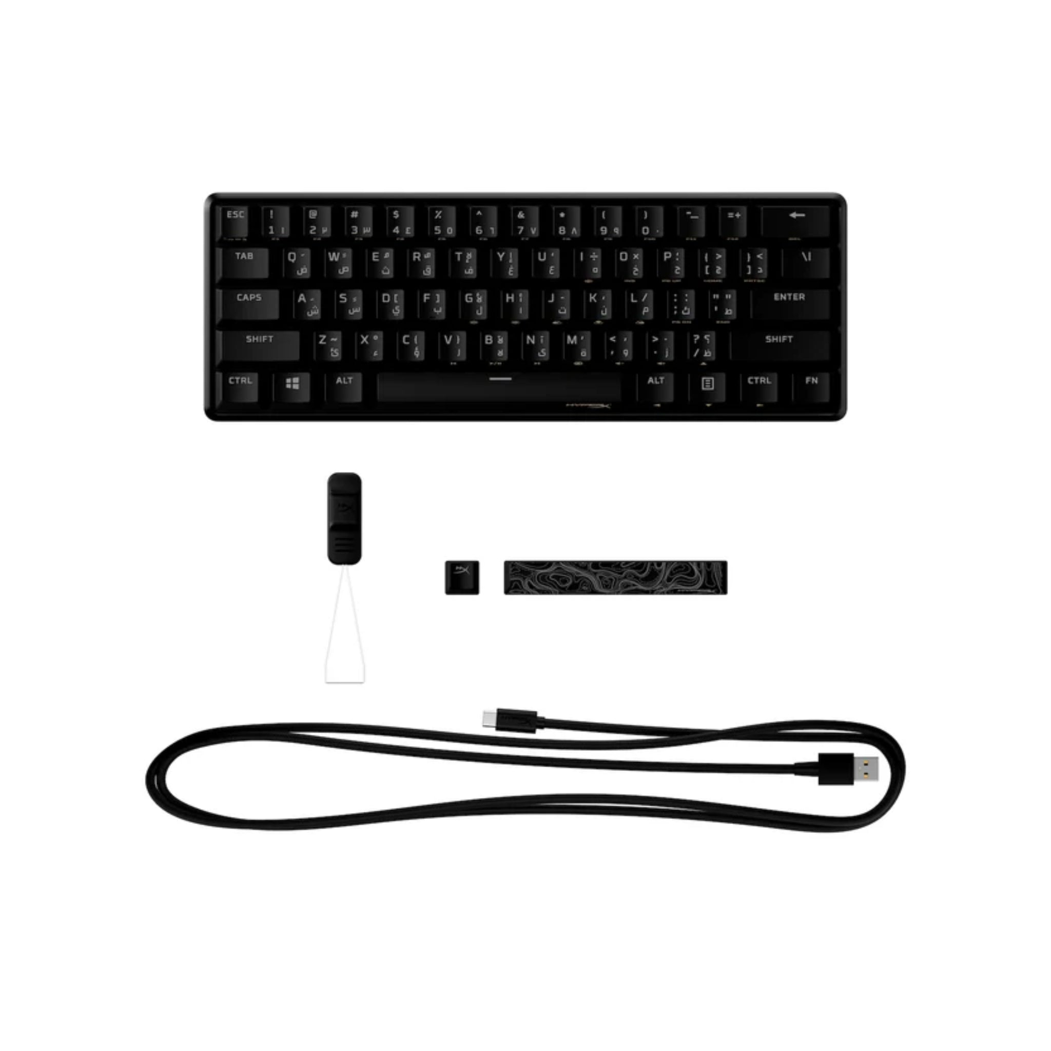 HyperX Alloy Origins 60 Mechanical Gaming Keyboard (60% Layout, Aircraft-Grade Aluminum Body, Double Shot PBT Keycaps, RGB) - Black