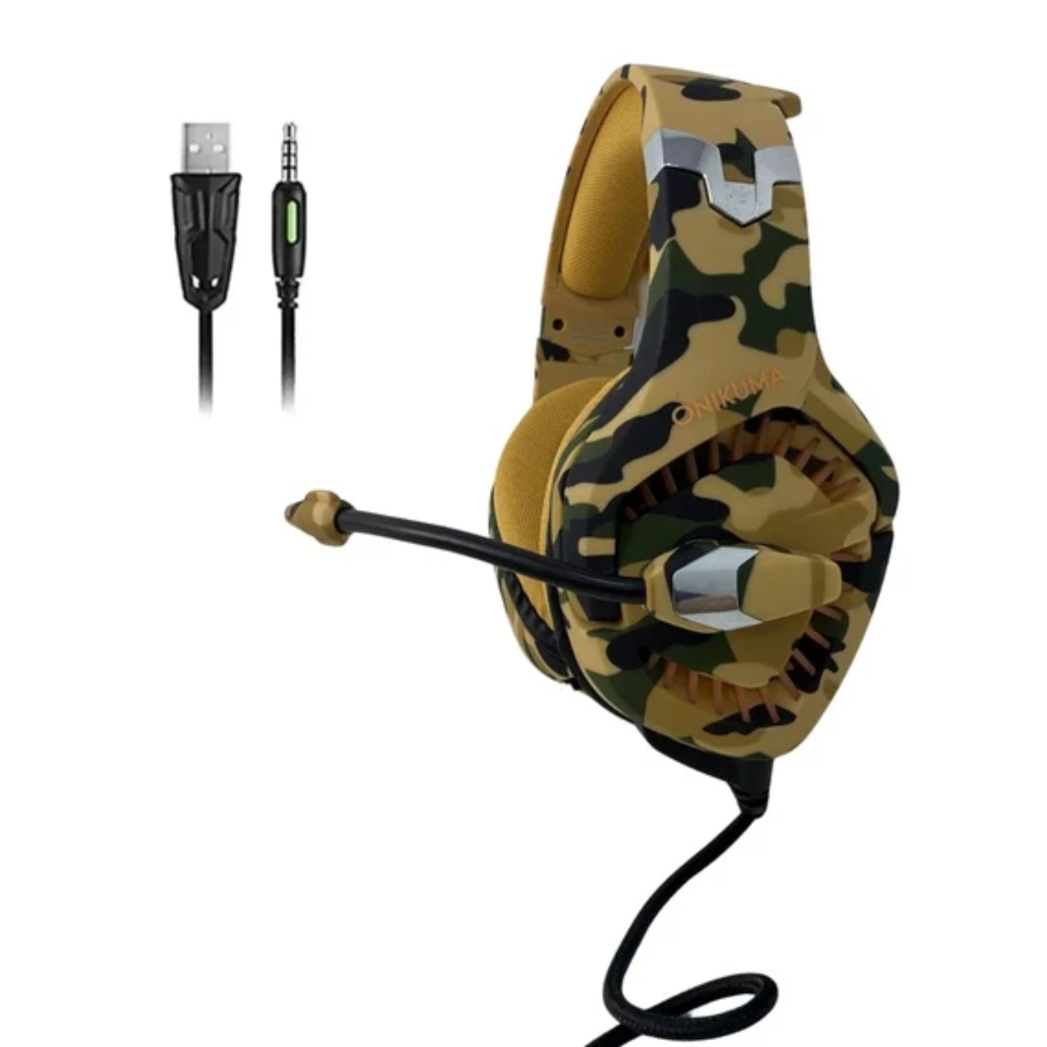 Onikuma K1B PRO Wired Multi-Platform Gaming Headset (50mm Drivers, Noise-Reduction Mic, Glaring LED Lighting)