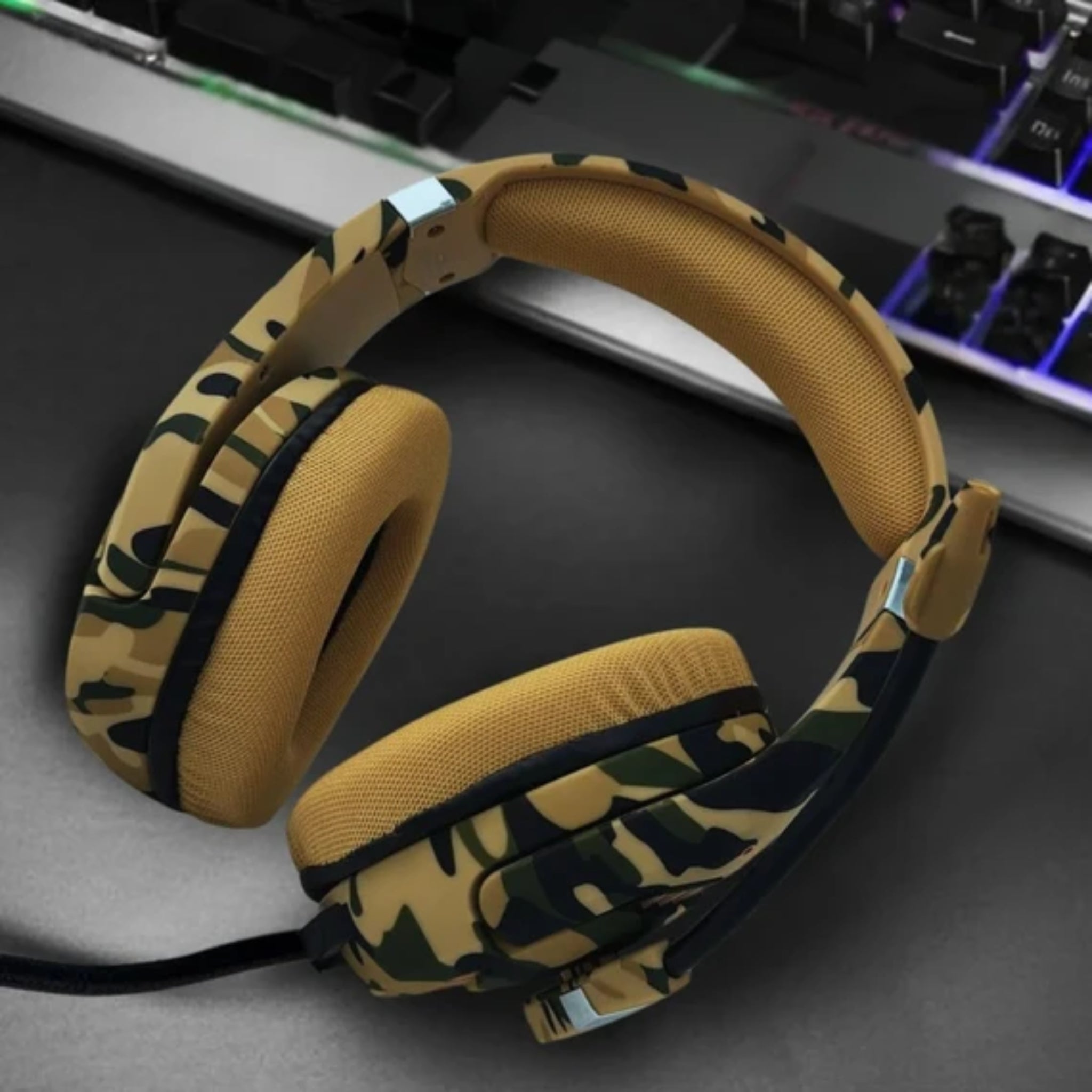 Onikuma K1B PRO Wired Multi-Platform Gaming Headset (50mm Drivers, Noise-Reduction Mic, Glaring LED Lighting)