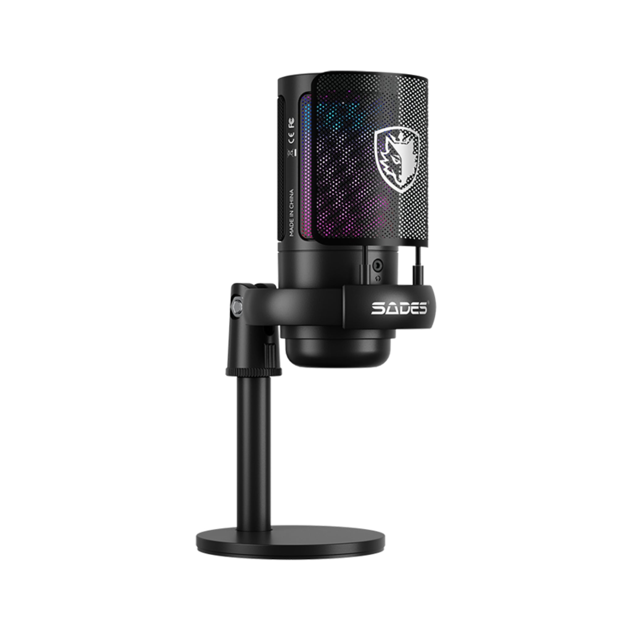 Sades Tyto USB Condenser Microphone (Cardioid, Tap-to-Mute, RGB, 92KHz/24Bit)