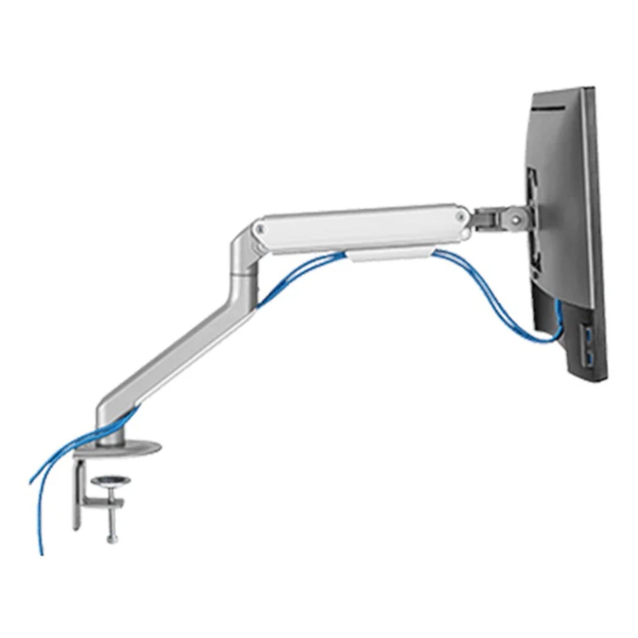 Twisted Minds Single Mechanical Spring Monitor Arm (VESA, Integrated 2x USB 3.0 Ports, Free-Tilting Design)