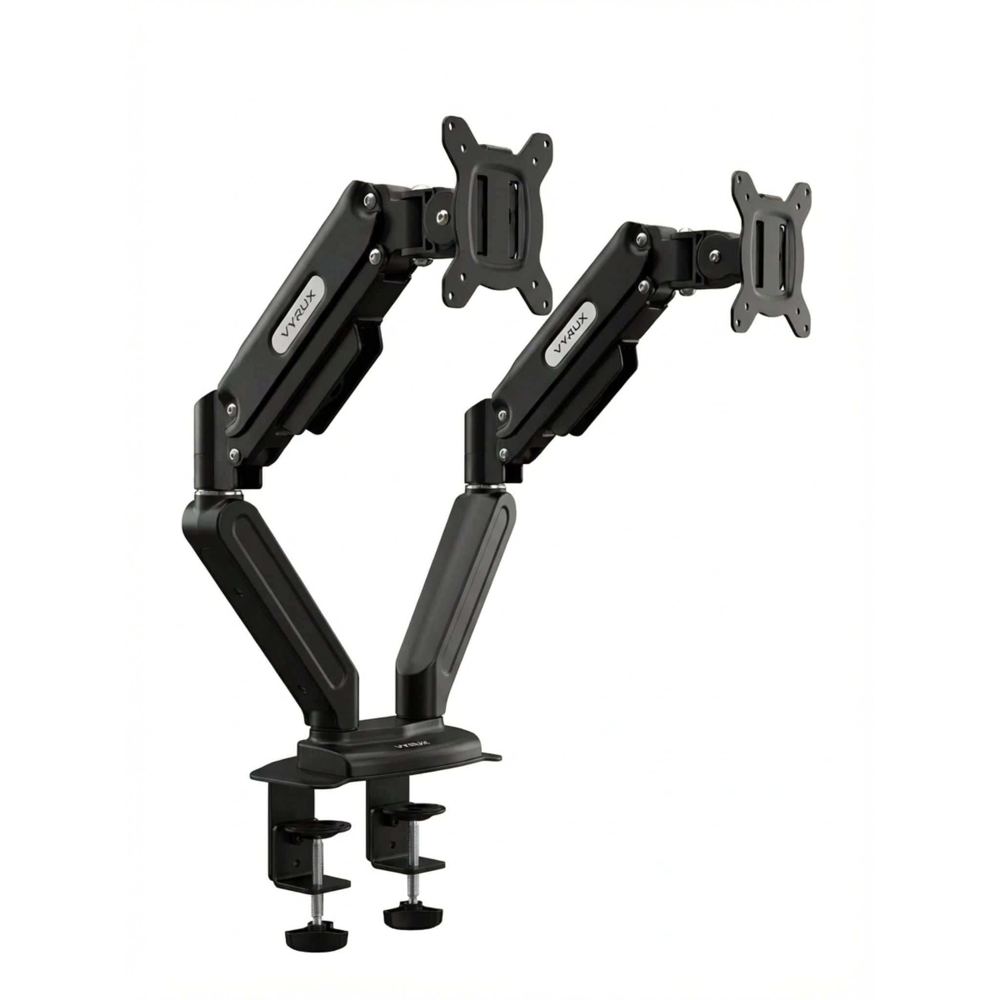 VYRUX Dual Monitor Arm – Heavy-Duty Ergonomic Mount with Full Motion Articulation - Black