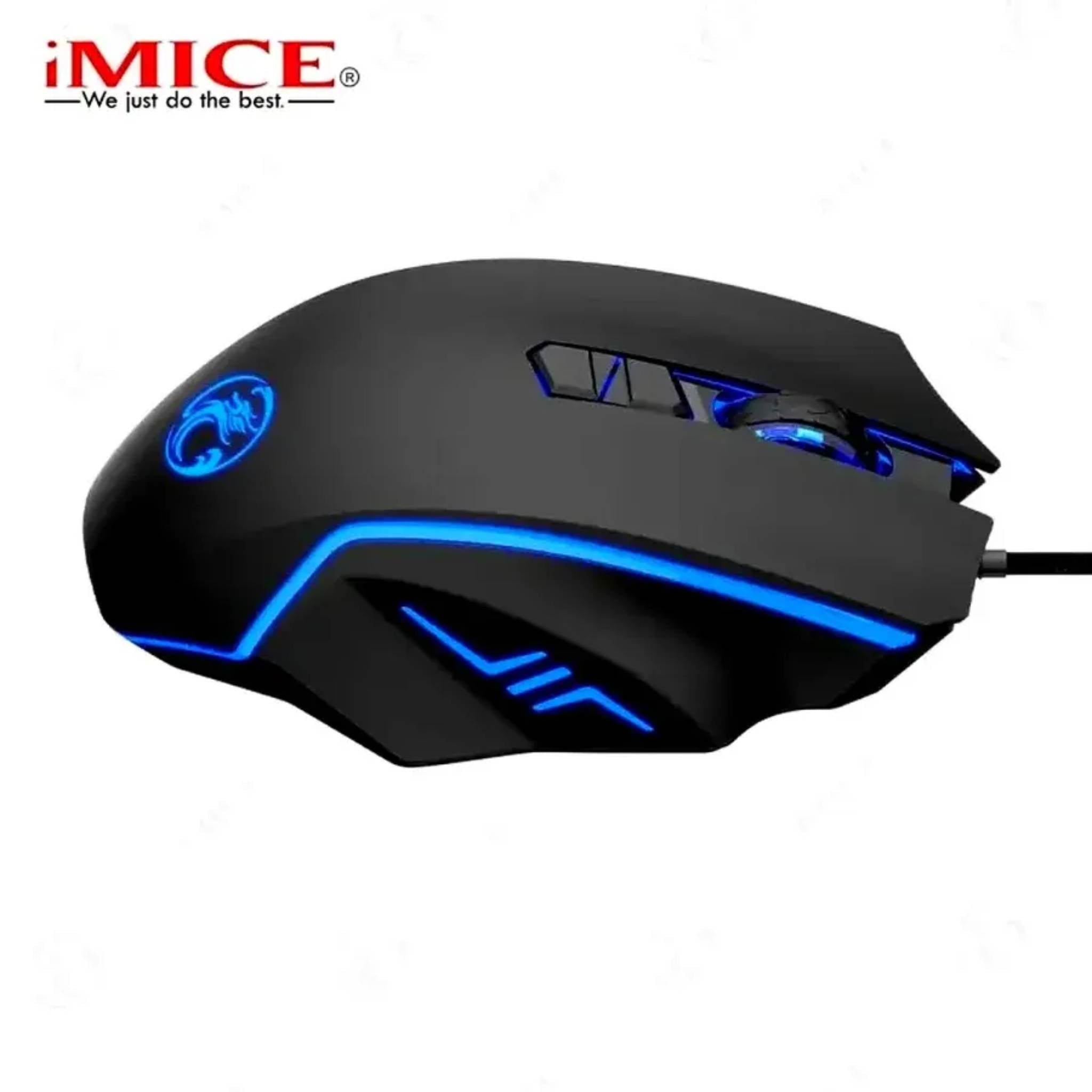 iMice X4 Wired Gaming Mouse (7200 DPI, 8 Buttons, Dedicated Fire Button, Multi-Color LED) - Black